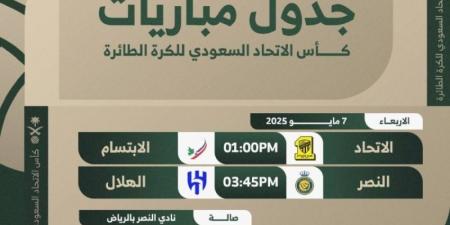كأس اتحاد الطائرة: الهلال X النصر.. بعد غدٍ لحسم اللقب - اخبارك الان