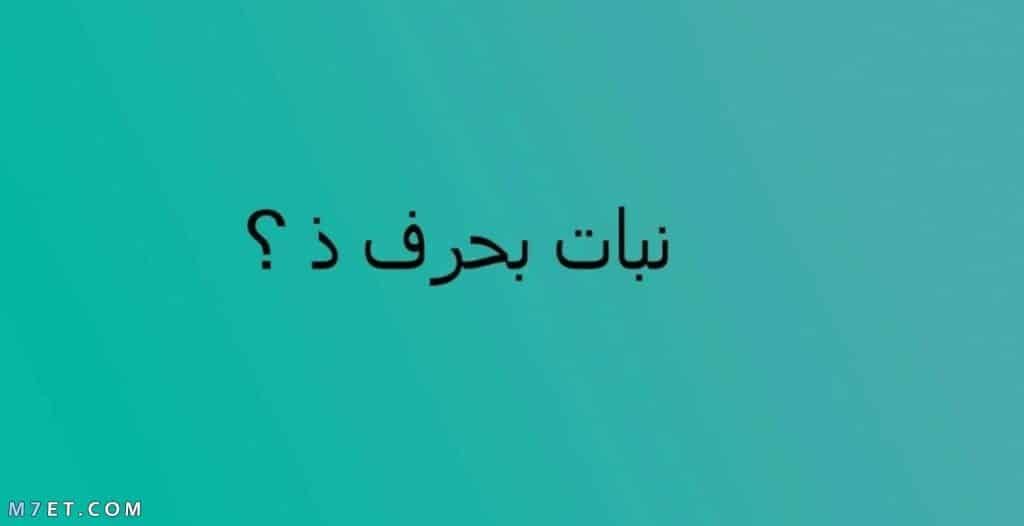 نبات بحرف ذ