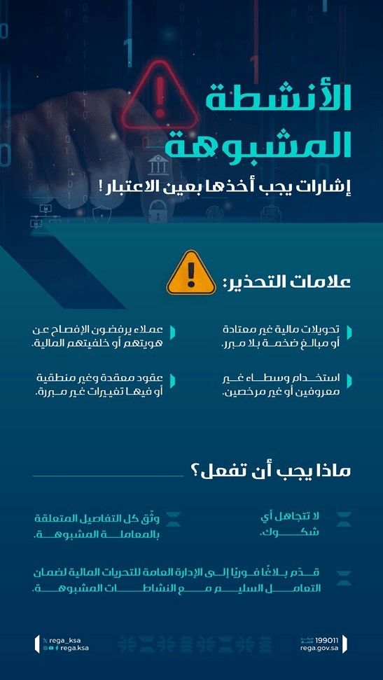 الأنشطة المشبوهة .. إشارات يجب أخذها بعين الاعتبار
