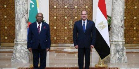 أخبار الرياضة - المتحدث الرئاسي بمصر ينشر صور الرئيس السيسي يستقبل رئيس جمهورية القُمر المتحدة - اخبارك الان