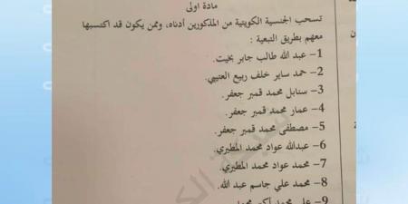 بالأسماء.. الكويت تسحب الجنسية من 15 شخصاً - اخبارك الان