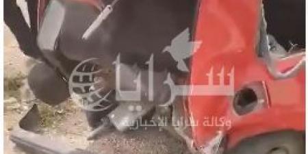 بالفيديو .. (4) إصابات بحادث تصادم على طريق الشونة الشمالية - اخبارك الان